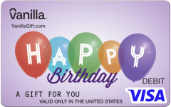 Vanilla Visa Birthday Balloons Gift Card
