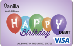Birthday Balloons Visa Gift Card